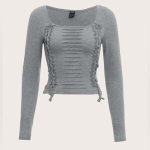 SHEIN Charcoal Braided Front top size Xs